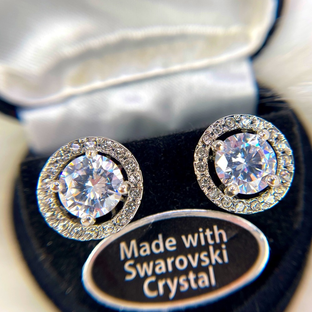 Convertible Halo Jacket Crystal Stud Earrings